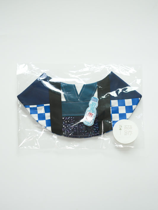 現貨區：清涼夏祭り花紺青色法被雙面圍兜 (XL) In Stock Items: Natsumatsuri Blue Double-sided Happi Coat Bib (XL)