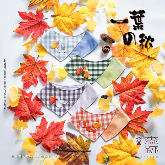 雙面雙峰三角巾系列 ’24 ：一葉の秋 DOUBLE-SIDED LAYERED BANDANA COLLECTION ‘24：THE ’AUTUMN OF‘ SERIES