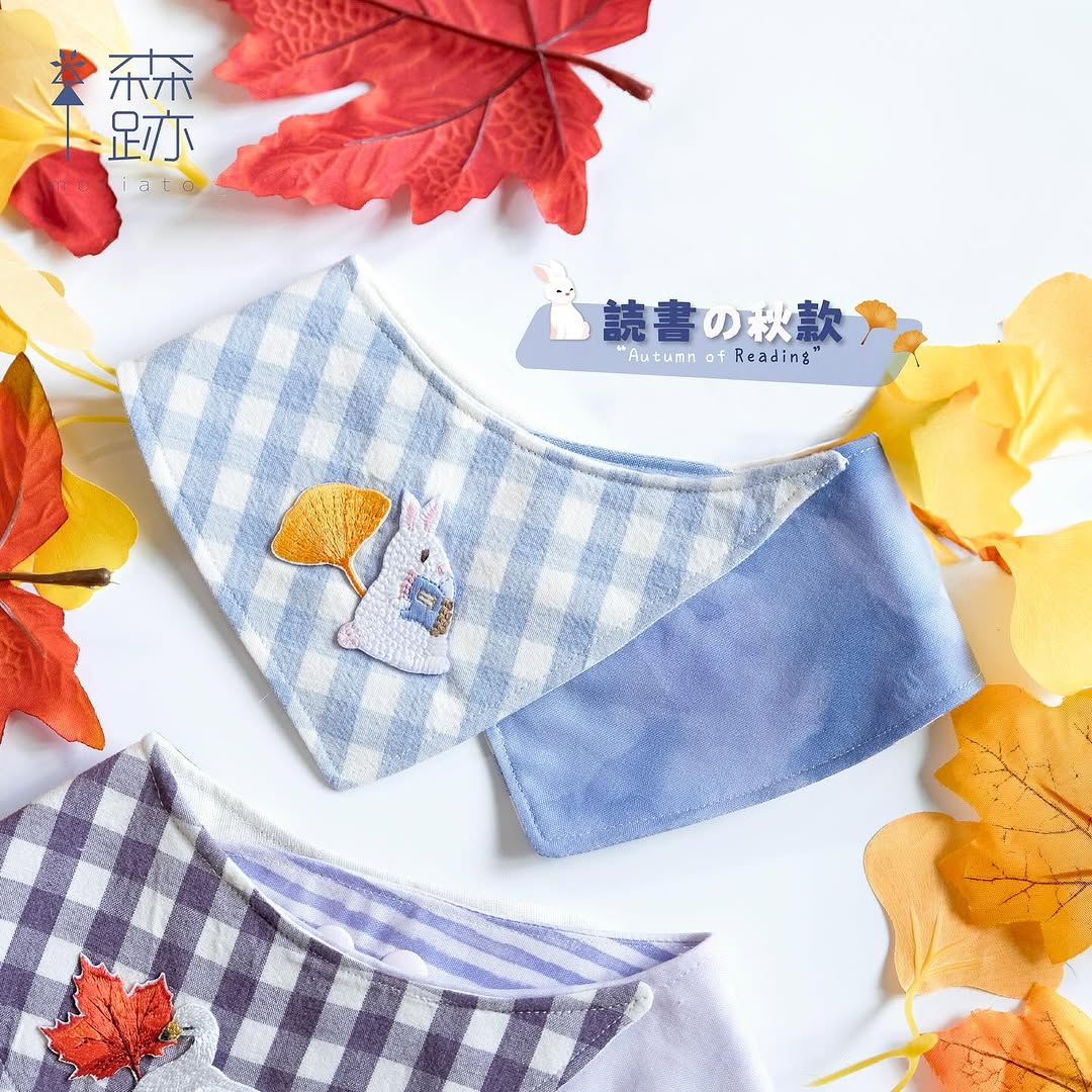 雙面雙峰三角巾系列 ’24 ：一葉の秋 DOUBLE-SIDED LAYERED BANDANA COLLECTION ‘24：THE ’AUTUMN OF‘ SERIES