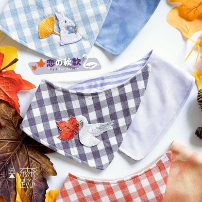 雙面雙峰三角巾系列 ’24 ：一葉の秋 DOUBLE-SIDED LAYERED BANDANA COLLECTION ‘24：THE ’AUTUMN OF‘ SERIES